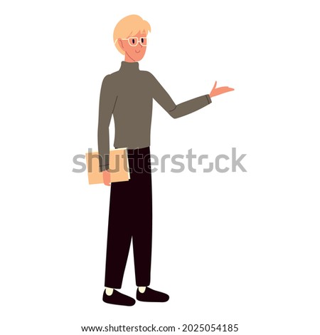 bsuinessman with folder isolated style