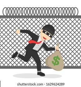 bsuinessman thief stole money design
