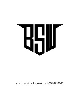 BSW letter logo design with white background in illustrator, vector logo modern alphabet font overlap style, calligraphy designs for logo, Poster, Invitation, etc.
