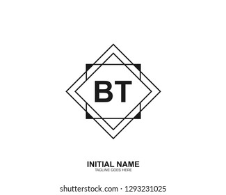 BT B T Initial logo letter with minimalist concept vector