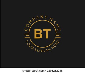 BT B T Initial logo letter with minimalist concept vector