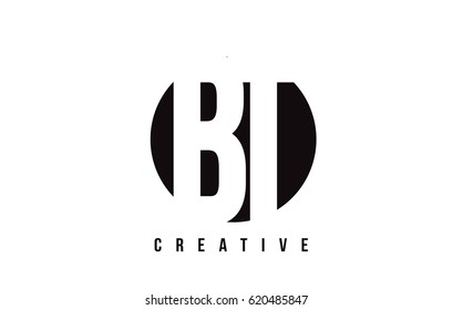 BT B T White Letter Logo Design with Circle Background Vector Illustration Template.