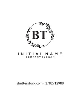 BT Beauty vector initial logo, handwriting logo of initial signature, wedding, fashion, jewerly, boutique, floral and botanical with creative template for any company or business.