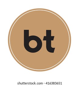 bt brown letters ,abstract background logo, design identity in circle, alphabet letter