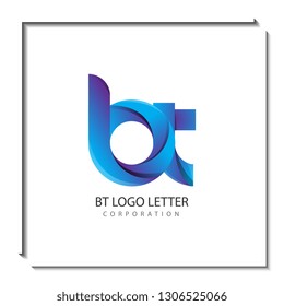 bt circle lowercase design of alphabet letter combination with infinity suitable as a logo for a company or business - Vector
