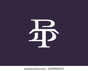 BT clásico y único logotipo moderno del monograma de la letra del serif. Formado por dos letras que están perfectamente conectadas con un toque orgánico. Un logotipo perfecto para marcas personales, monogramas de boda, moda, etc.