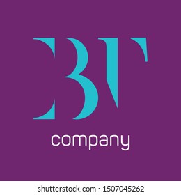 BT company logo design. Monogram letters B and T.