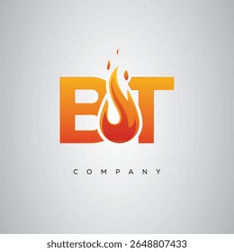 BT Creative Fire Letter Logo Design