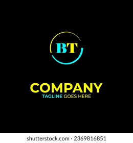 BT creative modern letters logo design template