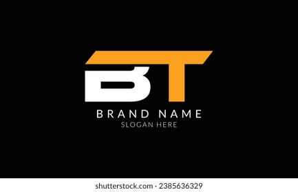 bt creative white orange letter logo design.
