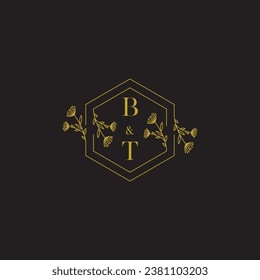 BT elegant wedding initial logo in high quality professional design that will print well across any print media