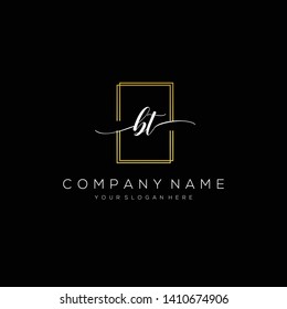 BT handwriting initial logo template vector.