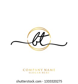 BT Initial handwriting logo template