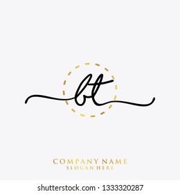 BT Initial handwriting logo template