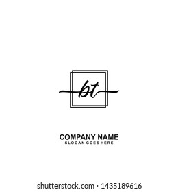 BT Initial handwriting logo template vector