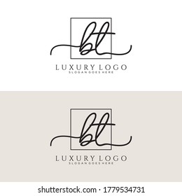 BT Initial handwriting logo template vector