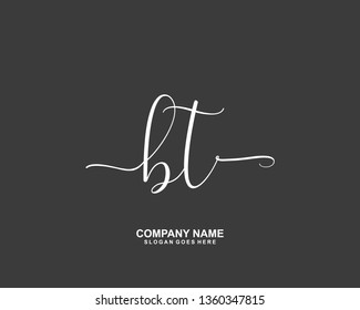 BT Initial handwriting logo vector