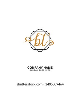 BT Initial handwriting logo vector