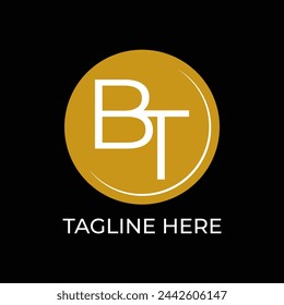 BT círculo inicial de la letra Logo diseño vector