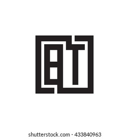 BT initial letters looping linked square monogram logo