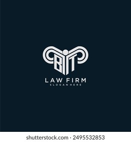 BT Initial Monogram Logo Kanzlei mit Säulendesign