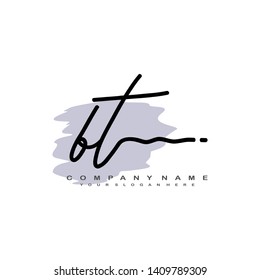 BT initial signature logo. handwriting logo template vector,