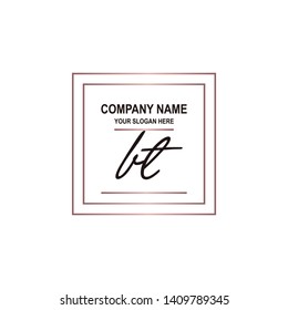 BT initial signature logo. handwriting logo template vector,
