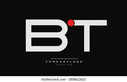 BT initials monogram letter text alphabet logo design