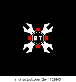 BT Initials Vektor Stok Otomotif Logo Design