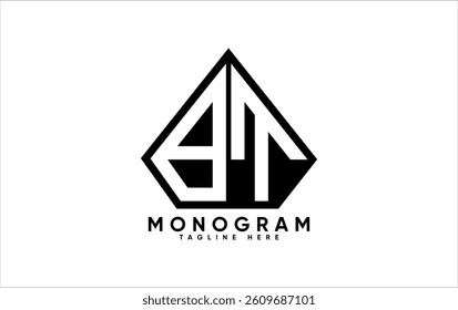 BT letter creative monogram vector logo design.