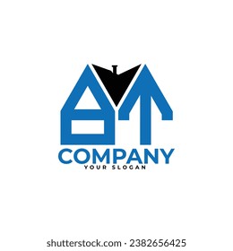 
BT letter creative real estate vector logo design.