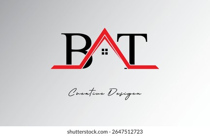 BT Letter House Logo – Creative Real Estate Monogram with Roof Icon and Home Shape for Property, Architecture and Modern Branding

