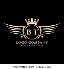 BT Letter Initial mit Royal Wing Logo Template.