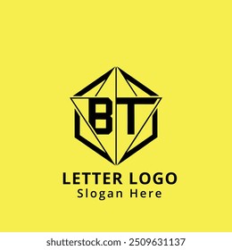 Logotipo de la carta BT Diseño Creativo. VECTOR de concepto único del logotipo del monograma de BT. Logotipo de letra de iniciales abstractas planas modernas creativas de BT.