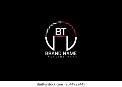 Projeto de logotipo de carta BT com uma forma de círculo Projeto de logotipo BT com design único e simples.