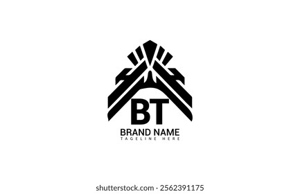 BT letter logo design with a circle shape BT Logo design with unique and simple design.