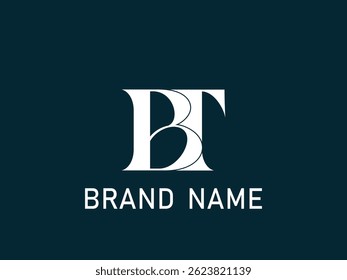 BT letter logo design .Initial letter BT monogram logo. BT logo design vector.