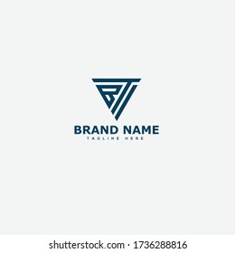 Vector de plantillas de diseño de logotipo de carta BT