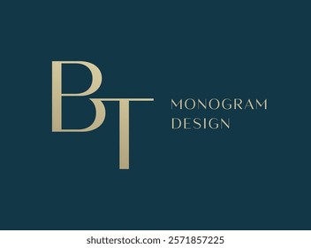 BT letter logo icon design. Classic style luxury initials monogram.