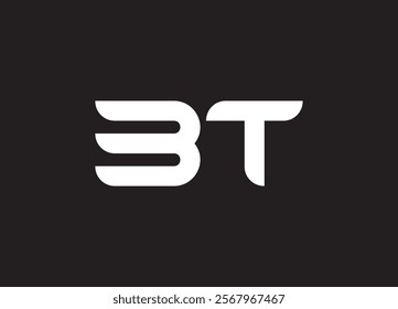 BT letter logo and initial logo design