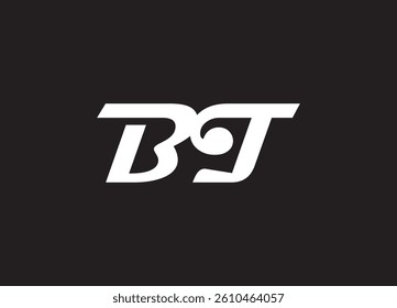 BT letter logo and initial logo design