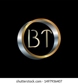 BT Letter monogram with abstrac concept style design