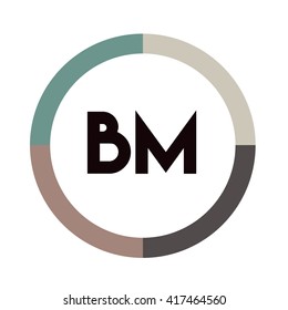 BT letters, four colors in abstract background logo, design identity in circle, alphabet letter