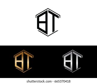 BT letters linked with hexagon shape logo