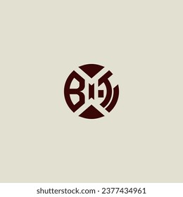 BT line geometric initial logo in high quality professional design that will print well across any print media