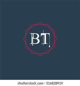 bt logo initial Letter, Abstract Polygonal Background Logo, design for Corporate Business Identity,flat icon Alphabet letter