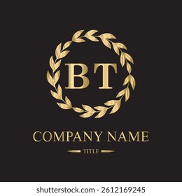  bt logo initial letter luxury royal logo. template symbol. modern golden luxury logo. abstract monogram vector letter mark brand fashion. icon  business monogram boutique font Clothing minimalist.