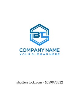 BT logo letter initial, Abstract polygonal Background Logo,