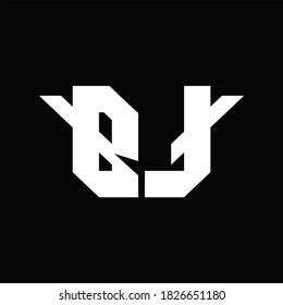 Monograma del logotipo BT con una sola ala modelo de diseño sobre fondo negro