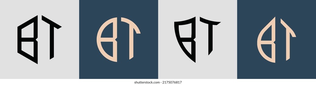 BT modern initial letter logo design vector bundle. It will be suitable for which company or brand name start those initial.